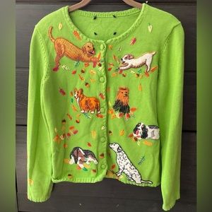 Mike Simon Embroidered Fall Dog Cardigan